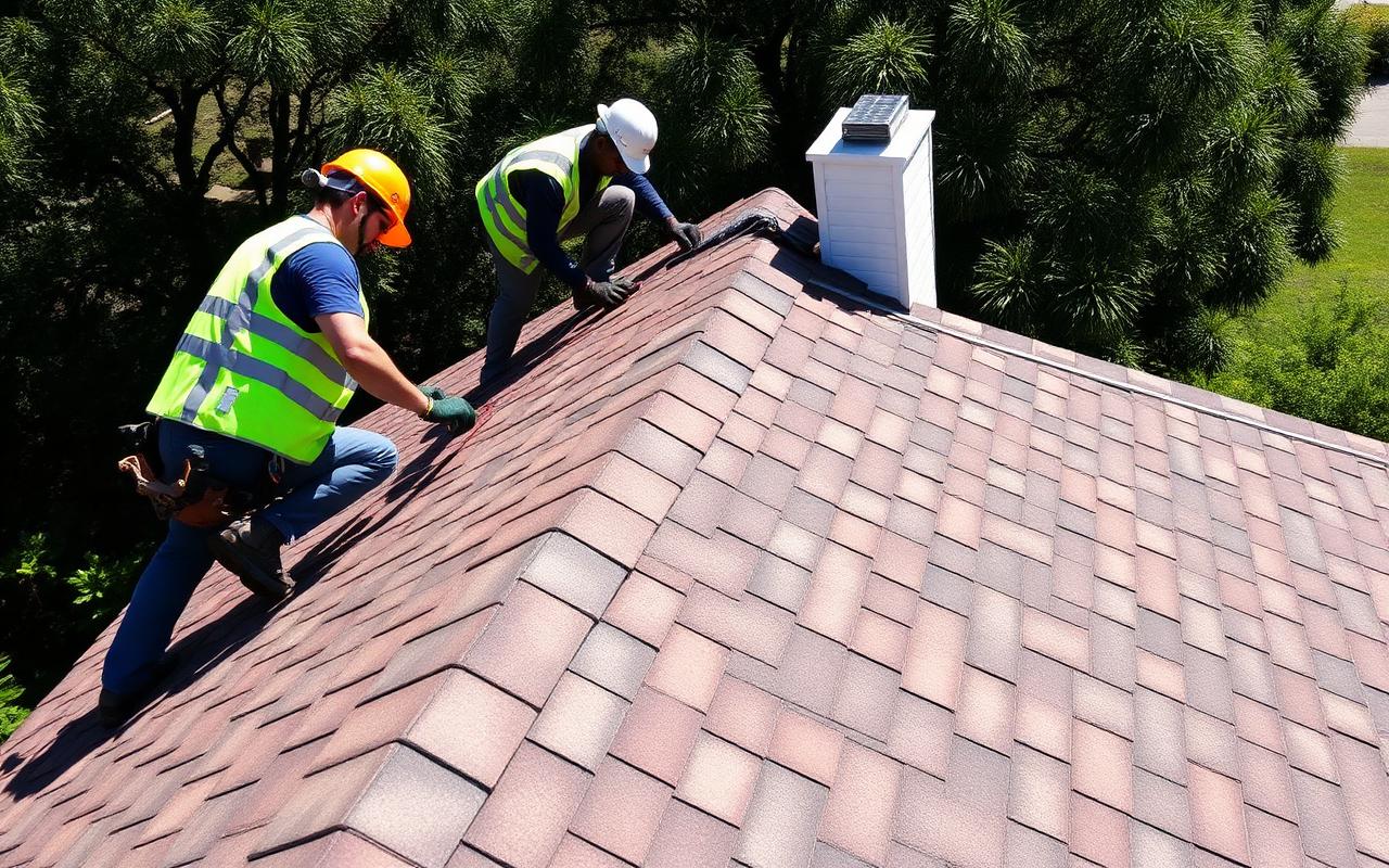 BH Roofing NOLA crew installing architectural asphalt shingles on a residential New Orleans home